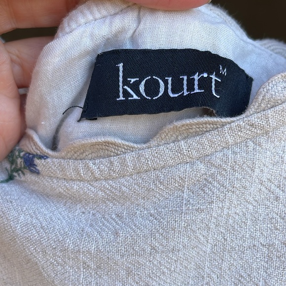 Long embroidered linen and flax tank - Picture 3 of 8